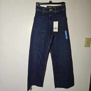 Zara Marine Straight Deep Blue Denim Jeans